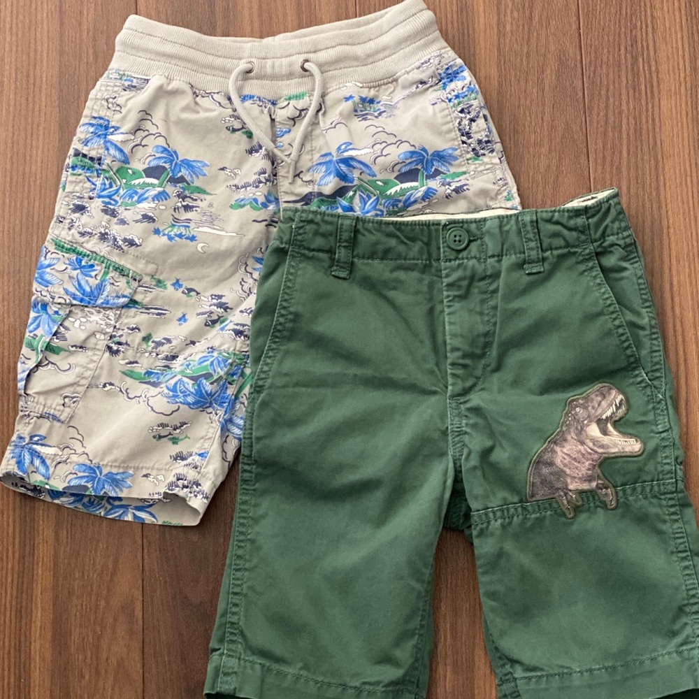 Gap Green Dino Shorts and Hawaiian Themed Shorts